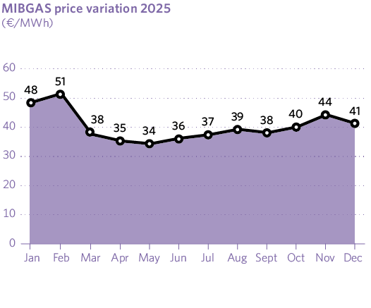 MIBGAS price variation 2025