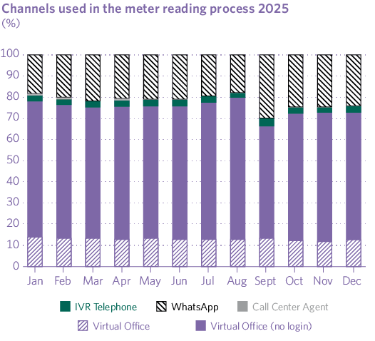 Channels used in the meter reading process 2025